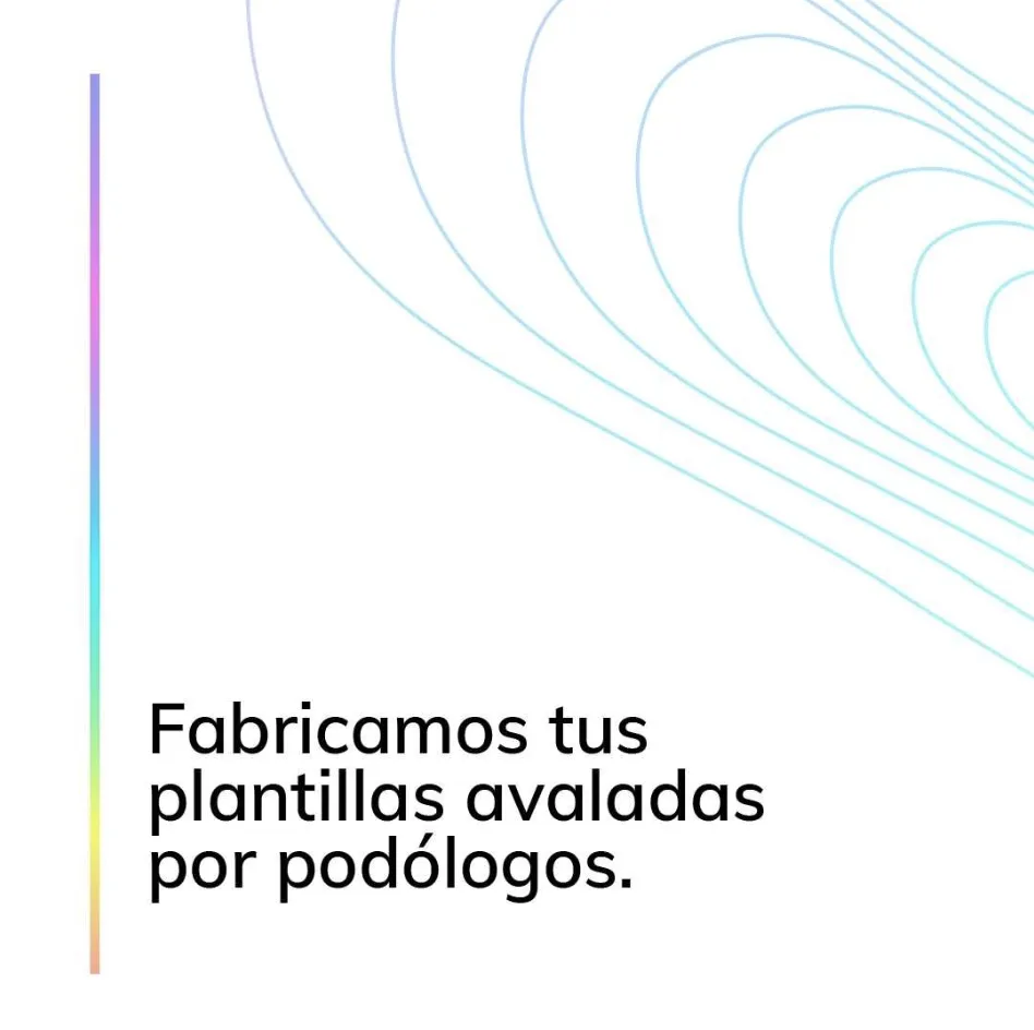 Primera imagen de tres con el texto Fabricamos tus plantillas avaladas por podólogos